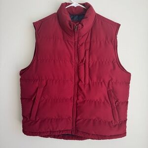 St Johns Bay Puffer Vest Mens Size L Redish Outerwear Hiking Outdoor Zip Pockets